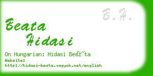 beata hidasi business card